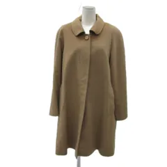 バルマン BALMAIN ステンカラーコート カシミヤ シルク 9 キャメル ロング丈 /YS5 ■GY61