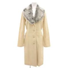 プライベートレーベル Private label フェイクファーコート モヘヤ混 ロング丈 M アイボリー /YJ ■GY61