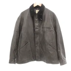 フリークスストア FREAKS STORE 24FW フェイクレザー ワークジャケット 襟コーデュロイ ウォッシュ加工 L 黒 ブラック /UO ■GY61