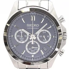 新品同様 保/箱付 稼働 セイコー スピリット クロノグラフ 8T63-00D0 QZ ブルー文字盤 メンズ腕時計 0023100 2ERT MST ABC18879