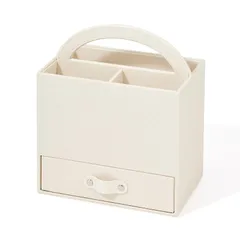 Francfranc フランフラン キルティング デスクオーガナイザー M アイボリー デスク収納 卓上収納 小物入れ 引き出し 0