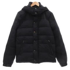 グリーンレーベルリラクシング ユナイテッドアローズ green label relaxing ダウンジャケット ウール M 紺 ネイビー フード付き 長袖 スナップボタン /ML ■GY06