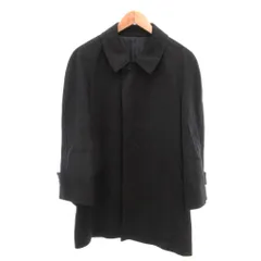 ノーブランド 美品 ステンカラーコート バルマカーン カシミヤ混 比翼 ラグランスリーブ S ダークグレー /YJ ■GY06