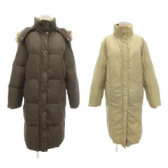 マックスマーラ ウィークエンドライン MAX MARA WEEKEND LINE リバーシブル ダウンコート ファー フード付き 40 ブラウンカーキ系 ベージュ系 /UO ■GY06