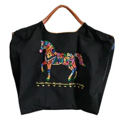 新品 [Ball & Chain] ボールアンドチェーン 正規品 Mサイズ F.HORSE 花 馬 フラワー ホース ショッピングバッグ エコバッグ 301035 (BLACK M)