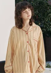 ストライプ長袖パジャマセット Lサイズ