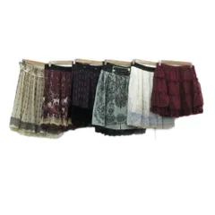 アクシーズファム axes femme プリーツスカート フレアスカート おまとめ 6点セット ミニ丈 M ベージュ ホワイト パープル ブラック ワインレッド 総柄 レース TD284-04 /MA6 ■GY59