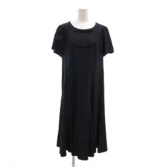 ローズティアラ Rose Tiara タグ付き ワンピース 42 紺 ネイビー ダンガリー 半袖 ラウンドネック リボン装飾 ミモレ ロング /NU ■ECD001