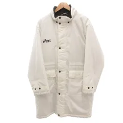 アシックス asics ベンチコート 中綿 ロゴ ロング M 白 ホワイト /FF