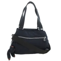 キプリング KIPLING ハンドバッグ ショルダー 2Way 紺 ネイビー チャーム ロゴ /FF ■ECT