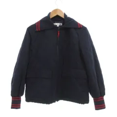 ユニクロ UNIQLO J.W.ANDERSON キルティングジャケット ブルゾン ジップアップ ライン M 紺 ネイビー 赤 レッド /JS ■FF