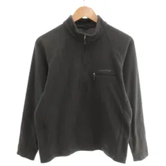 モンベル Montbell ハーフジップフリースジャケット 長袖 ロゴ刺繍 M ダークグリーン /YJ ■ECT