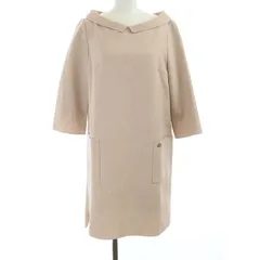 デイジーリンフォクシー DAISY LIN For FOXEY ラ セーヌ 七分袖 ワンピース ひざ丈 ウール 38 M ピンクベージュ 32231 /KH