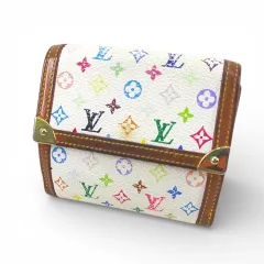 ルイヴィトン LOUIS VUITTON 3つ折り 財布 モノグラム マルチカラー ポルトモネビエカルトクレディ M92983 ホワイト 白 フランス製