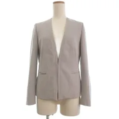 グリーンレーベルリラクシング ユナイテッドアローズ green label relaxing ノーラペル ジャケット ノーカラー 長袖 36 ベージュ ■GY14