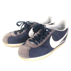 ナイキ NIKE Classic Cortez Nylon スニーカー ローカット 749864-411 紺 ネイビー 24cm US7 靴 ■FF