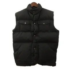 ウォルラス walrus ダウンベスト ボタン ロゴ刺繍 M 黒 ブラック