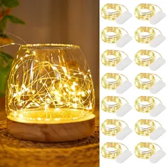LIHAO フェアリーライト 12個セット LEDストリングライト 電池式 イルミネーションライト クリスマスツリー ライト led クリスマス 電飾 ストリングライト ledライト 電飾 0