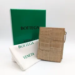 ボッテガヴェネタ マキシイントレチャート カセット クロコ型押し 二つ折り財布