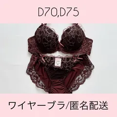 【匿名配送・新品未使用・送料込み】10623BR sanei サンエイ ブラショーツセット ブラウン ハート柄 刺しゅう D70,D75