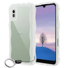 AQUOS wish wish2 ケース クリア ウェーブ SH-51C SHG06 A104SH SH-M20 TPU波状のバンパー 透明 スマホケース かわいい うねうね アクオス ウィッシュ2 ウェーブ デザイン 可愛い 韓国 女性用 薄型 人気 お 1