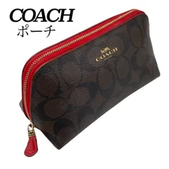 ✤【COACH／コーチ】　ポーチ　シグネチャー柄　PVC　ブラウン（茶）　0227