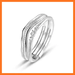 【新品】 [JDE] リング レディース 指輪 2個セット フリーサイズ シルバー925 金属アレルギー対応 上品 ホワイトデー プレゼント 女性 彼女 妻 誕生日 0