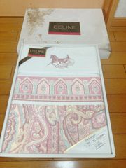 CELINE セリーヌ 綿毛布 タオルケット ブルー 未使用保管品 西川 日本