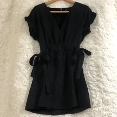 ザラ　ZARA　ミニワンピース　ブラックカラー　サイドリボン付き