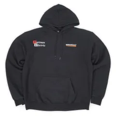 チャンピオン Champion 00s 2000年代 企業ロゴ スウェットパーカー フーディー プルオーバー 被り ECO FLEECE 裏起毛 USA ヴィンテージ アメリカ 古着 メンズ パーカー ブラック 黒 L【中古】