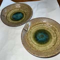伊賀焼】福島一紘 作 平皿 2枚セット（径 約17.5cm）ビードロ釉 - メルカリ