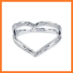 【新品】 ハワイアンジュエリー リング 指輪 ステンレス ハート スクロール 透かしデザイン シルバー メンズ レディース アクセサリー ギフト プレゼント 誕生日 記念日【日本サイズ19号】