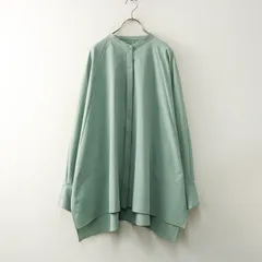 2024AW オンワード樫山 アイシービー ICB 【洗える】ヴィンテージスパンブロード バンドカラー長袖ブラウス 46｜ミント【2400014802092】
