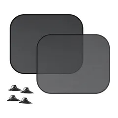 車用サンシェード サイド UVカット 車窓日よけ カーシェード 日除け 遮光 断熱 折りたたみ 吸盤 車内 簡単着脱 メッシュカーテン 軽自動車 コンパクト 44x36 cm 2枚セット 吸盤式 0