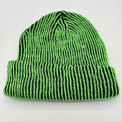 W007-d ニット帽 ニットキャップ ビーニー 帽子 Y2K ストライプ 秋冬