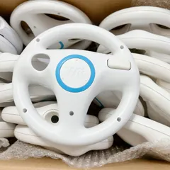 Wiiハンドル 18個 セット まとめ売り 大量 任天堂純正 マリオカートWii 操作性アップ ホワイト お得 多人数 イベント 施設 景品  ✨🏎️⚪️