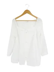 サマンサモスモス SM2 シャツ ブラウス 長袖 刺繍 レース サイズM 白 QQQ