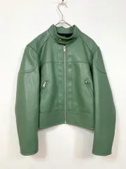 GU×beautiful people ジーユー×ビューティフルピープル シングルライダース ブルゾン ジャケット sizeM/緑 ■■ レディース