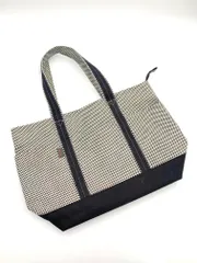 sasicco タネイ BEAMS ビームス ダイヤトート 三河木綿刺子織 OBI トート バッグ sizeL/白ｘ黒 ■■◎レディース