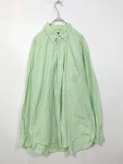 Ralph Lauren ラルフローレン シャツ コットン ボタンダウン ストライプ シャツ sizeL/黄緑  ■■ メンズ