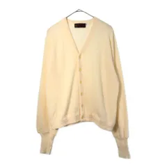 80年代 USA製 Jersild ジャーシルド アクリルニットカーディガン アイボリー(メンズ L)中古 古着 X3837