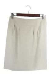 エニィスィス エニシス anySiS スカート タイト ミモレ丈 ラメ 裏地 サイドジップ ボーダー アイボリー サイズ3 QQQ