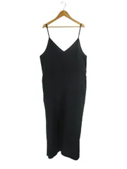 ユニクロ UNIQLO サロペット オールインワン 無地 麻混 サイズL 黒 QQQ