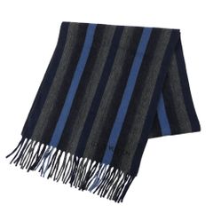 LOUIS VUITTON ルイ・ヴィトン カシミヤ混 ストライプ マフラー ネイビー系【中古】