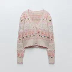 ザラ パステル ニット カーディガン M