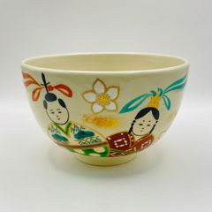 抹茶茶碗 鼠志野 美濃焼 捻上手 信男作 共箱入 茶盌 茶道具 陶芸 古