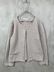 NATURAL BEAUTY BASIC ナチュラルビューティベーシック 定価6050円 ツイードライクカットソー ジャケット sizeM/ベージュ ■■レディース