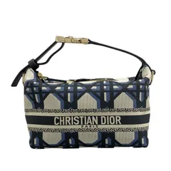 DIOR/ChristianDior(ディオール/クリスチャンディオール) ポーチ ノマドポーチ グレー×ダークネイビー×ネイビー カナージュ レザー