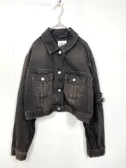 ZARA ザラ 6045/051/802 ショート丈 Gジャン デニム ジャケット sizeS/黒 ■■レディース