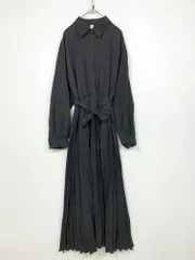 JUNOAH ジュノア 定価6710円 プリーツマキシ丈 ワンピース sizeXL/黒  ■■レディース